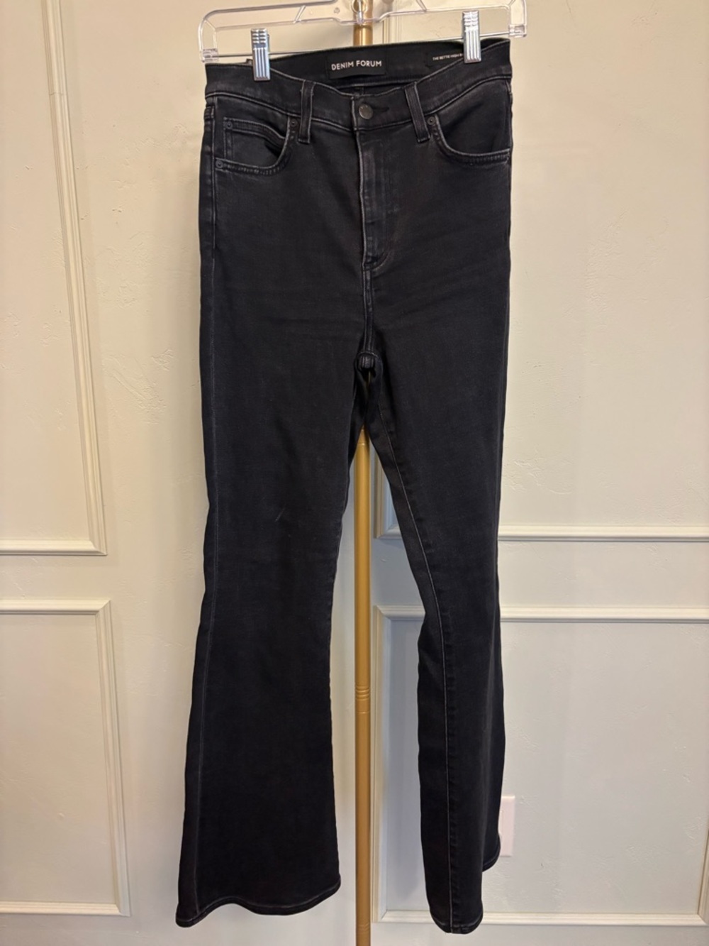Denim Forum Women's High-Rise Black Bootcut Jeans tall 30L MSRP $110 NWOT SZ 25 - Picture 3 of 5